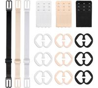 FIRSTXIU Lot de 15 clips de sangle de soutien-gorge réglables antidérapants à 3 crochets pour extensions élastiques, Lot de 15 pièces, taille unique