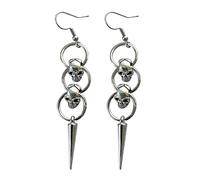 FIRSTXIU Lot de 2 boucles d'oreilles pendantes en forme de tête de mort pour femme - Accessoires de costume gothique punk