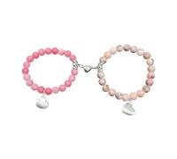 FIRSTXIU Lot de 2 bracelets magnétiques pour parents avec perles en forme de cœur assortis pour l'amitié du soleil et du papa