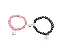 FIRSTXIU Lot de 2 bracelets magnétiques pour parents avec perles en forme de cœur assortis pour l'amitié du soleil et du papa