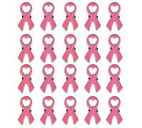 FIRSTXIU Lot de 20 broches officielles en forme de ruban pour sensibilisation au cancer du sein, soins de santé, insignes de bien-être public, bijoux pour femmes, As shown