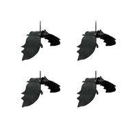 FIRSTXIU Lot de 4 chauve-souris réalistes à suspendre pour décoration d'Halloween pour jardin, cour, fenêtre, intérieur et extérieur