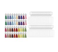 FIRSTXIU Lot de 40 porte-clés vierges personnalisables en acrylique pour photos avec kits de décoration pour la fabrication de porte-clés