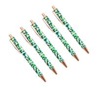 FIRSTXIU Lot de 5 stylos à bille rétractables avec motif léopard pour femme, outil d'écriture de bureau, stylo à bille rétractable avec clip pour stylo pour étudiant