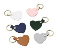 FIRSTXIU Lot de 6 porte-clés en cuir avec pendentif en forme de cœur coloré - Accessoire de sac à main - Chaîne d'amitié - Porte-clés tendance