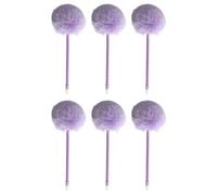 FIRSTXIU Lot de 6 stylos à bille en fourrure - Outil d'écriture amusant - 0,7 mm - Rechargeable - Lisse pour écrire - Pour étudiantes, femmes, filles