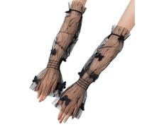 FIRSTXIU Manchons de protection solaire en maille fine et respirante pour bras de conduite sans doigts pour éviter les piqûres de gogga et les coups de soleil, pensées noires, taille unique