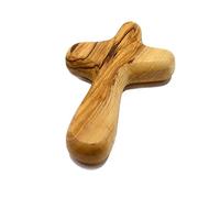 FIRSTXIU Marque-page en bois de taille moyenne pour croix - Cadeau religieux chrétien à accrocher à la paume pour la prière en croix