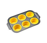 FIRSTXIU Moule à cupcakes en silicone pliable et facile à utiliser pour 12 ou 6 moules à gâteaux pour œufs, muffins et friandises, gâteaux, pain, outil de cuisson