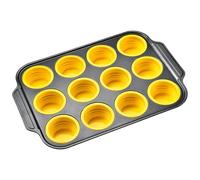 FIRSTXIU Moule à cupcakes en silicone pliable et facile à utiliser pour 12 ou 6 moules à gâteaux pour œufs, muffins et friandises, gâteaux, pain, outil de cuisson