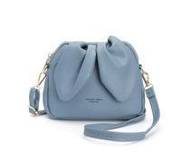 FIRSTXIU NOUVEAU Sacs seau couleur unie sac à bandoulière PU sac à bandoulière polyvalent sac tendance pour femme fille, bleu, Reference image information