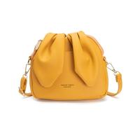 FIRSTXIU NOUVEAU Sacs seau couleur unie sac à bandoulière PU sac à bandoulière polyvalent sac tendance pour femme fille, jaune, Reference image information
