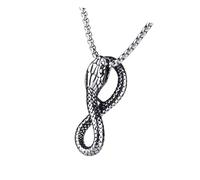 FIRSTXIU Ouroboros Collier avec pendentif serpent en acier inoxydable avec breloque gothique pour homme et femme, Acier inoxydable