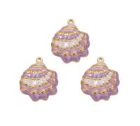 FIRSTXIU Pendentif en forme de coquillage en acier inoxydable galvanisé sous vide léger pour accessoires faits à la main, design de boucles d'oreilles, breloque, bijoux créatifs, taille unique, Comme