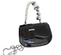 FIRSTXIU Petit sac à bandoulière carré avec poignée en perles pour femme et fille, Noir , Reference size chart
