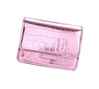 FIRSTXIU Petit sac à bandoulière carré tendance avec texture de pierre, sangle pratique en cuir synthétique pour femme 2025, rose, Taille unique
