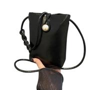 FIRSTXIU Petit sac à bandoulière élégant pour femme en cuir synthétique tressé léger avec bandoulière compacte pour téléphone portable pour un usage quotidien, Noir , Taille unique