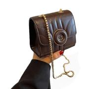 FIRSTXIU Petit sac à bandoulière matelassé pour téléphone, portefeuille, sac à main convertible avec chaîne pour fille, rendez-vous galant, travail, Couleur café., Reference image information
