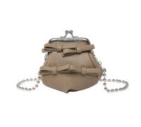 FIRSTXIU Petit sac à bandoulière tendance pour femme en cuir PU compact rouge à lèvres avec sangle en chaîne en métal, kaki, Taille unique