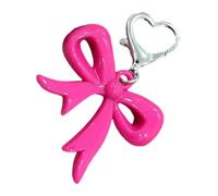 FIRSTXIU Porte-clés élégant avec pendentif en acrylique robuste avec nœud papillon - Accessoire pour femme - Utilisation quotidienne - Sac de décoration tendance