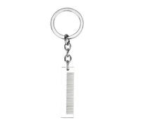 FIRSTXIU Porte-clés miniature en acier inoxydable avec pendentif peigne pour femme