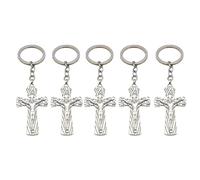 FIRSTXIU Porte-clés religieux en forme de croix pour bricolage de voiture, bijoux simples, cadeau fait à la main