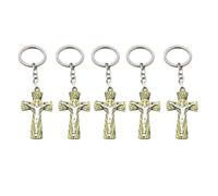 FIRSTXIU Porte-clés religieux en forme de croix pour bricolage de voiture, bijoux simples, cadeau fait à la main