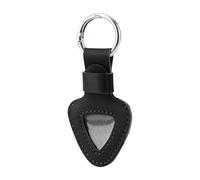 FIRSTXIU Porte-médiators de protection portable en forme de triangle, étui de rangement pour guitare, conteneur pratique, texture PU, porte-clés, Noir