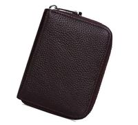 FIRSTXIU Portefeuille en accordéon avec blocage RFIDS - En cuir synthétique - Taille compacte - Fermeture éclair - Porte-cartes RFID, café, Beauté de masse