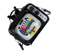 FIRSTXIU Retro Designs School Baackpack Sac à bandoulière pour femme avec fenêtre transparente et sangle réglable pour un usage quotidien, Noir , As shown in the picture (error 1-3cm)