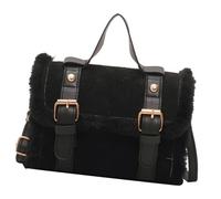 FIRSTXIU Sac à bandoulière d'hiver pour femme - Petit sac à main carré en peluche - Style français pour femme tendance, Noir , Taille unique