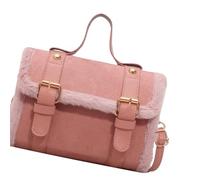 FIRSTXIU Sac à bandoulière d'hiver pour femme - Petit sac à main carré en peluche - Style français pour femme tendance, rose, Taille unique