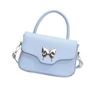 FIRSTXIU Sac à bandoulière élégant avec nœud papillon pour femme, polyvalent, en cuir synthétique, décontracté, pour un usage quotidien et les voyages, bleu, Taille unique