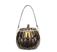 FIRSTXIU Sac à bandoulière en forme de citrouille pour femme, sac à main amusant, sac à main d'Halloween, sac à bandoulière fantaisie, sac de shopping, sac de rendez-vous, bronze, Taille unique