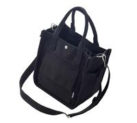 FIRSTXIU Sac à bandoulière en toile pour femme, sac à main pratique avec sangle réglable, multi-poches, sacs à bandoulière pour les essentiels quotidiens, Noir , Taille unique