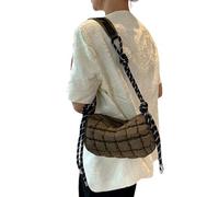 FIRSTXIU Sac à bandoulière matelassé à la mode pour femme, sac à bandoulière doux et confortable avec sangle réglable, sac sous les bras pour filles, marron, Reference size chart
