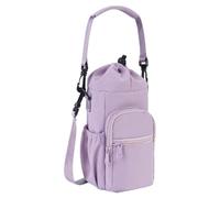 FIRSTXIU Sac à bandoulière pour bouteille d'eau avec cordon de serrage et sangle réglable, violet, Taille unique