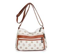 FIRSTXIU Sac à bandoulière pour femme, sac à main à bandoulière multi-poches, sac à main en cuir synthétique, sac à main à bandoulière, blanc, Taille unique