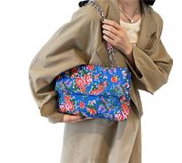 FIRSTXIU Sac à bandoulière tendance à motif floral pour fille et femme, sac à bandoulière de grande capacité, bleu, Reference image information