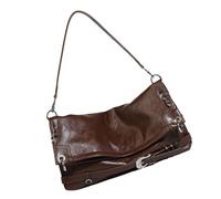 FIRSTXIU Sac à bandoulière tendance en cuir PU pour femme et fille, marron, Taille unique