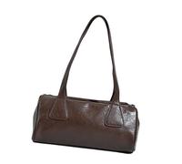 FIRSTXIU Sac à bandoulière unique avec fermeture éclair pratique en cuir PU pour un usage quotidien et des sorties Sac cylindrique élégant, Couleur café., One Size