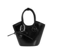 FIRSTXIU Sac à bandoulière vintage en cuir PU de grande capacité avec pendentif tendance pour un usage quotidien, Noir , Taille unique