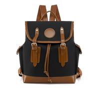 FIRSTXIU Sac à dos de voyage pour femme en tissu Oxford décontracté grande capacité Sac à dos étudiant Sac à dos d'école pour le travail quotidien, Noir avec Marron, As shown in the picture (error 1