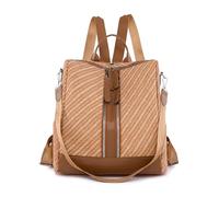 FIRSTXIU Sac à dos imperméable en polyuréthane, sac à bandoulière décontracté et résistant à l'eau, sac polyvalent pratique pour femme, marron foncé, As shown in the picture (error 1-3cm)