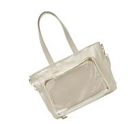FIRSTXIU Sac à main de grande capacité pour femme, sac à bandoulière transparent, sac à bandoulière décontracté sur le thème de l'anime, pour l'école et les voyages, Blanc basique., 32*13*25cm