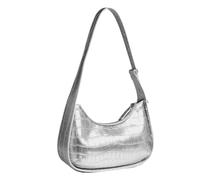 FIRSTXIU Sac à main en cuir synthétique - Petits sacs à bandoulière - Sacs à main en forme de croissant - Sac tendance pour les aisselles - Sac de courses pour le quotidien, Argenté., Taille unique