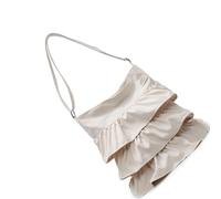 FIRSTXIU Sac à main pratique en toile avec motifs plissés, sac à bandoulière décontracté ajoutant une touche de mode à n'importe quelle tenue, sac tendance pour femme, beige, One Size