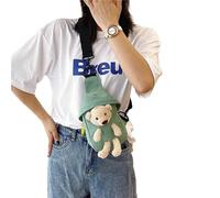 FIRSTXIU Sac banane pour garçons filles adolescents sac poitrine ours sac à bandoulière grande capacité, Vert, Reference image information