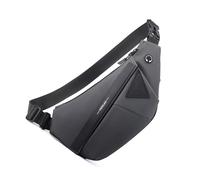 FIRSTXIU Sac banane pour le camping, sac de poitrine de grande capacité pour homme, résistant aux éclaboussures, sac à bandoulière, Gris - Épaule gauche, As shown