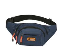 FIRSTXIU Sac banane unisexe de grande capacité avec poches multifonctions et sangle réglable pour activités de plein air, bleu, 35*13*5